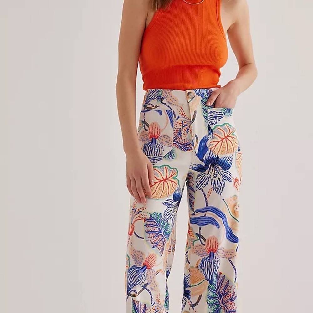 Anthropologie Maeve Floral Patterned Pants